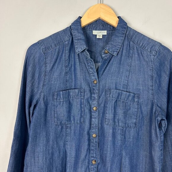 J.Jill Denim Blue Chambray Button Down Shirt Long Sleeve Size XS Women's - Picture 2 of 4
